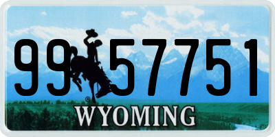 WY license plate 9957751