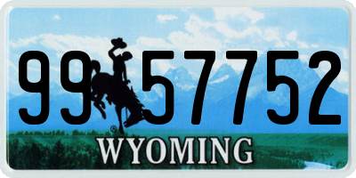 WY license plate 9957752