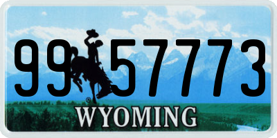 WY license plate 9957773