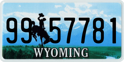 WY license plate 9957781