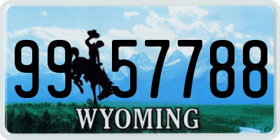 WY license plate 9957788