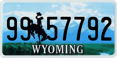 WY license plate 9957792