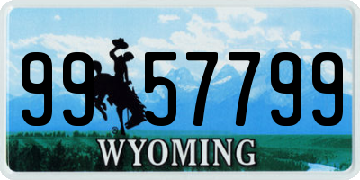 WY license plate 9957799