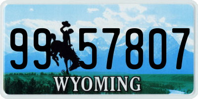 WY license plate 9957807