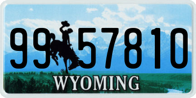 WY license plate 9957810