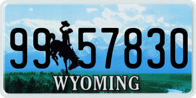 WY license plate 9957830