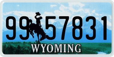 WY license plate 9957831