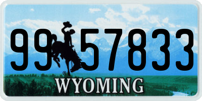 WY license plate 9957833