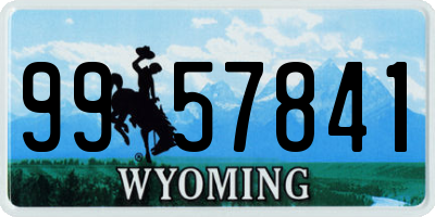 WY license plate 9957841