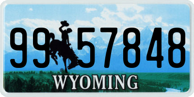 WY license plate 9957848