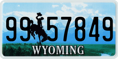 WY license plate 9957849