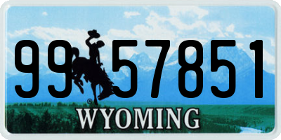 WY license plate 9957851