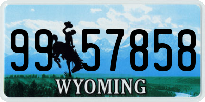 WY license plate 9957858