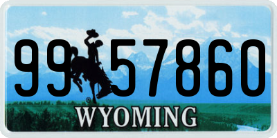 WY license plate 9957860