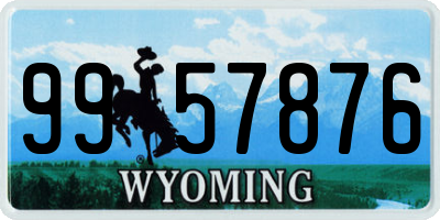 WY license plate 9957876