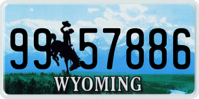 WY license plate 9957886