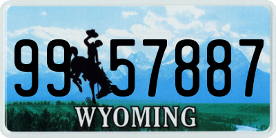 WY license plate 9957887