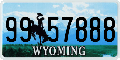 WY license plate 9957888