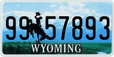 WY license plate 9957893