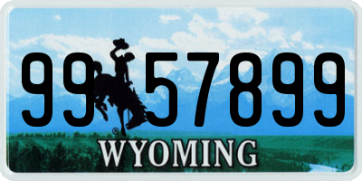 WY license plate 9957899