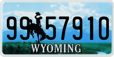 WY license plate 9957910