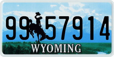 WY license plate 9957914