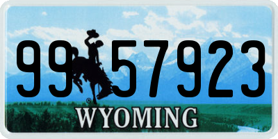 WY license plate 9957923