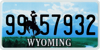 WY license plate 9957932