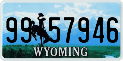 WY license plate 9957946