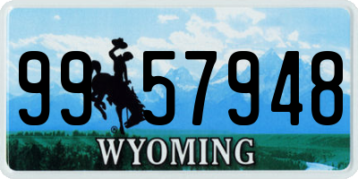 WY license plate 9957948