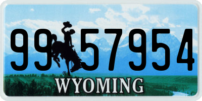 WY license plate 9957954