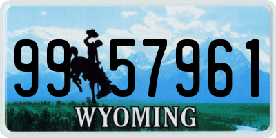 WY license plate 9957961