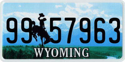 WY license plate 9957963
