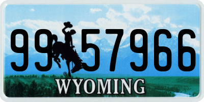 WY license plate 9957966