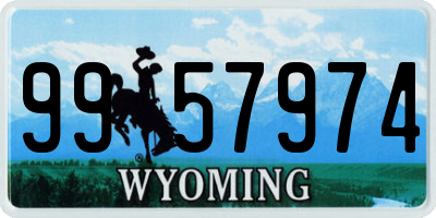 WY license plate 9957974