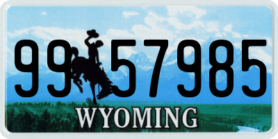 WY license plate 9957985