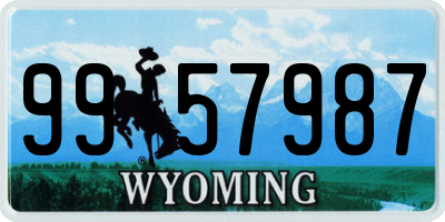 WY license plate 9957987