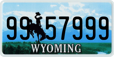 WY license plate 9957999