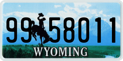 WY license plate 9958011