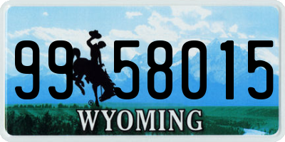 WY license plate 9958015