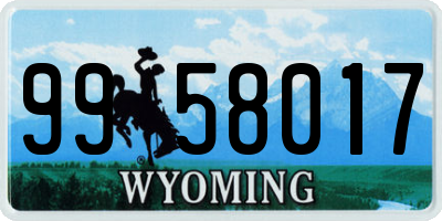 WY license plate 9958017