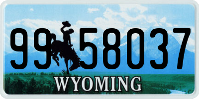 WY license plate 9958037