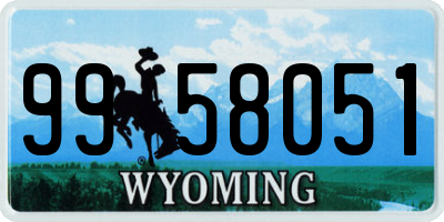 WY license plate 9958051