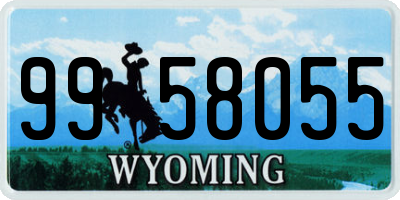 WY license plate 9958055