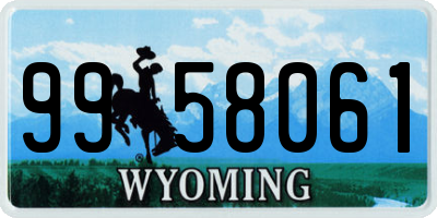 WY license plate 9958061