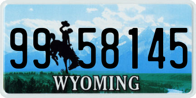 WY license plate 9958145