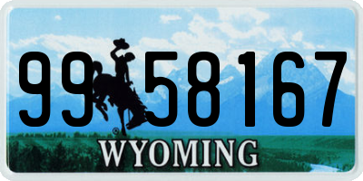 WY license plate 9958167