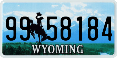 WY license plate 9958184