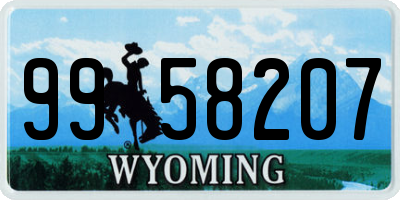 WY license plate 9958207