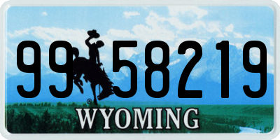 WY license plate 9958219